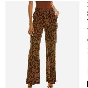 Danielle Bernstein High-Rise  Brown Snake print Trouser